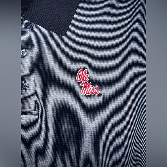 Men’s Ole Miss Rebels Cutter & Buck Striped Polo - Picture 2 of 11